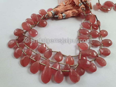 Rhodochrosite Far Faceted Pear Beads Rhodochrosite Far Faceted Pear Beads