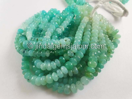 Blue Opal Peru Faceted Roundelle Beads Blue Opal Peru Faceted Roundelle Beads