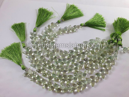 Green Amethyst Faceted Tulip Shape Small Beads