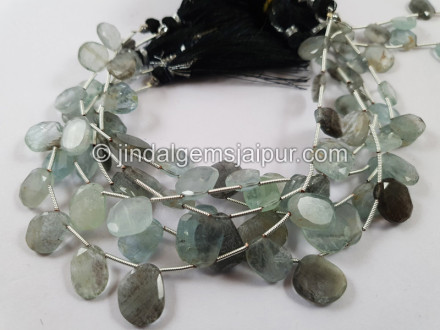 Moss Aquamarine Flat Table Cut Beads Moss Aquamarine Flat Table Cut Beads
