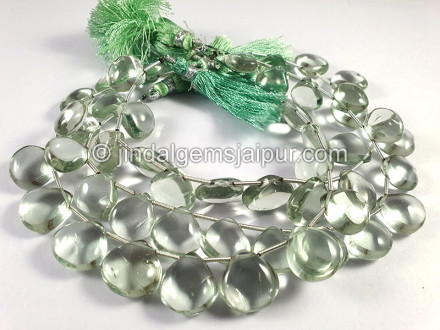 Green Amethyst Smooth Heart Shape Beads Green Amethyst Smooth Heart Shape Beads