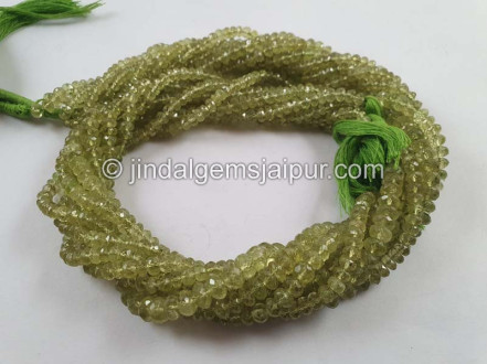 Grossular Garnet Faceted Roundelle Beads