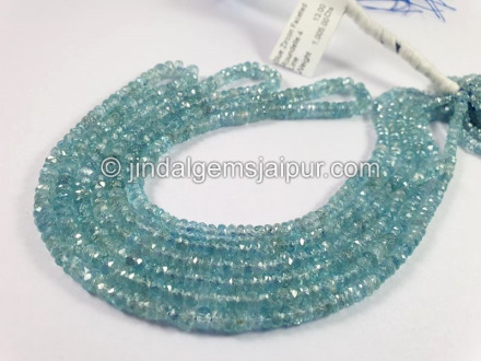 Blue Zircon Faceted Roundelle Shape Beads Blue Zircon Faceted Roundelle Shape Beads
