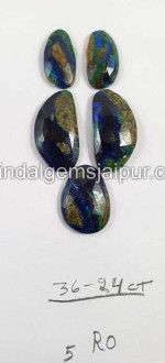 Azurite Malachite Rose Cut Slices