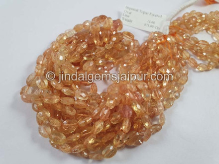 Imperial Topaz Faceted Oval Beads