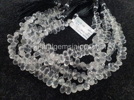 Petalite Faceted Drops Shape Beads