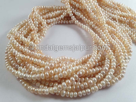 Rose Gold Pearl Smooth Roundelle Beads