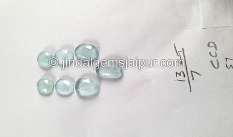 Milky Aquamarine Rose Cut Slices