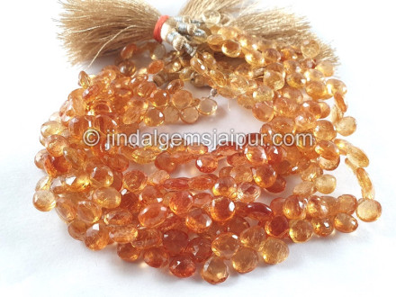 Imperial Topaz Faceted Heart Beads