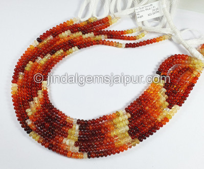 Fire Opal Smooth Roundelle Shape Beads