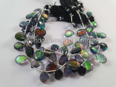 Black Abalone Crystal Doublet Faceted Pear Beads Black Abalone Crystal Doublet Faceted Pear Beads