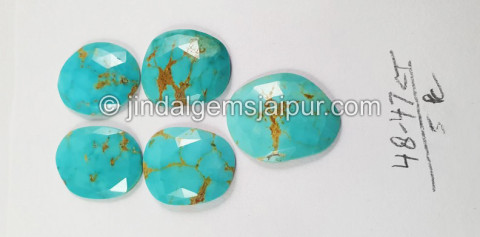 Golden Spiderweb Turquoise Rose Cut Slices