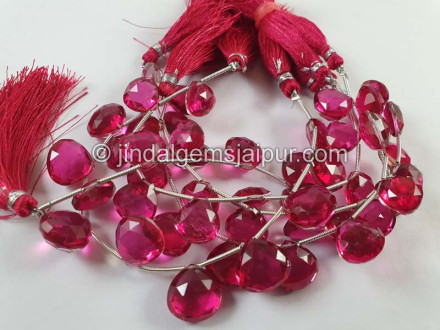 Rubellite Crystal Doublet Faceted Heart Beads Rubellite Crystal Doublet Faceted Heart Beads