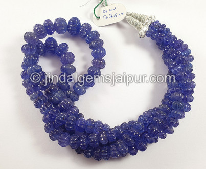 Tanzanite Carved Pumpkin Shape Beads Tanzanite Carved Pumpkin Shape Beads