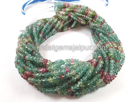 Blue Tourmaline Multi Faceted Roundelle Beads Blue Tourmaline Multi Faceted Roundelle Beads