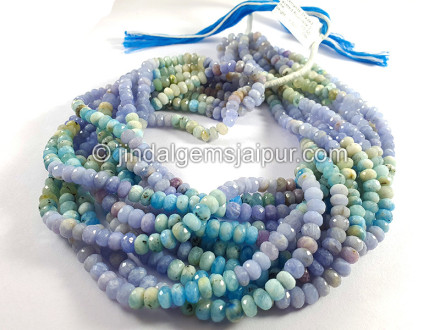Hackmanite Shaded Faceted Roundelle Shape Beads