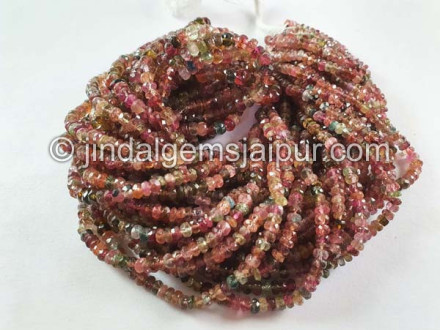Watermelon Tourmaline Faceted Roundelle Beads Watermelon Tourmaline Faceted Roundelle Beads