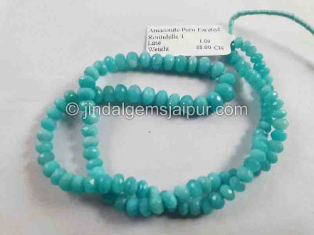 Peruvian Amazonite Faceted Roundelle Beads Peruvian Amazonite Faceted Roundelle Beads