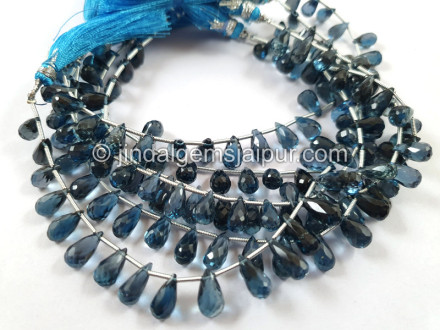 London Blue Topaz Faceted Long Drop Beads