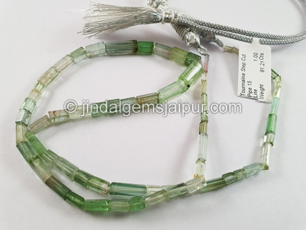 Tourmaline Step Cut Pipe Shape Beads