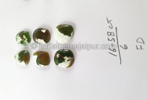 Chrome Chalcedony Rose Cut Slices Chrome Chalcedony Rose Cut Slices