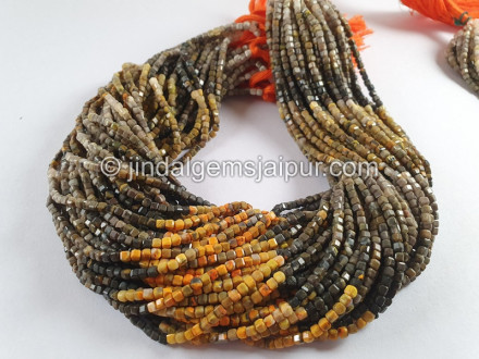 Bumble Bee Jasper Cut Cube Beads