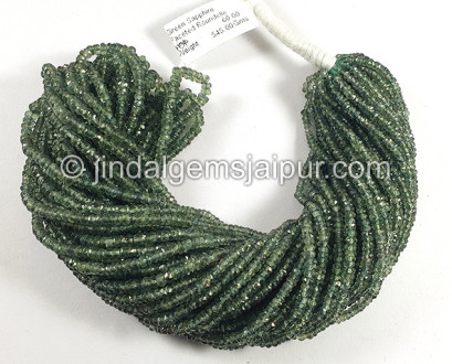 Green Sapphire Faceted Roundelle Shape Beads