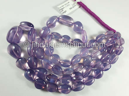 Scorolite Or Lavender Quartz Smooth Nuggets Shape Beads