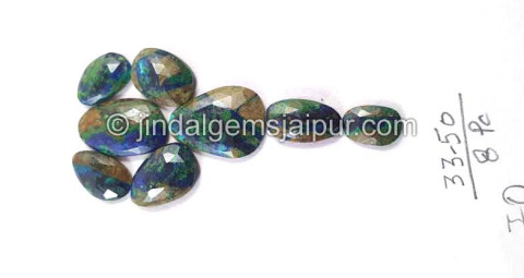 Azurite Malachite Rose Cut Slices