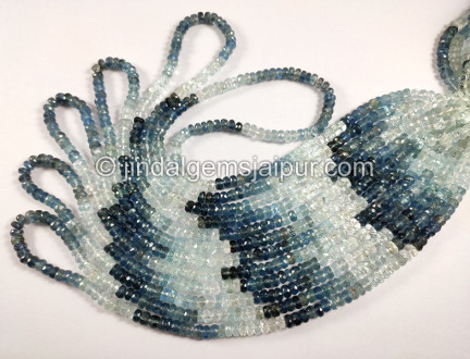 Santa Maria Aquamarine Shaded Faceted Roundelle Shape Beads Santa Maria Aquamarine Shaded Faceted Roundelle Shape Beads