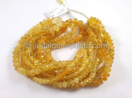 Heliodor Faceted Roundelle Shape Beads