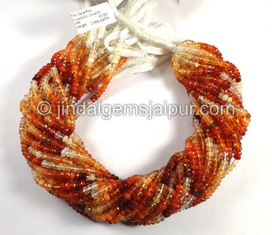 Fire Opal Faceted Roundelle Shape Small Beads