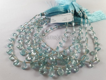 Blue Zircon Faceted Pear Shape Beads Blue Zircon Faceted Pear Shape Beads