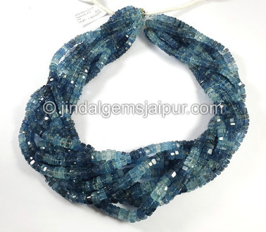 Santa Maria Aquamarine Cut Bolt Shape Beads
