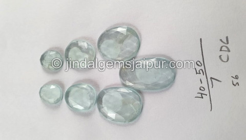 Milky Aquamarine Rose Cut Slices