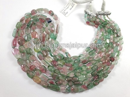 Bi Color Tourmaline Smooth Nuggets Shape Beads