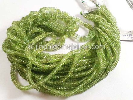 Basil Green Tourmaline Faceted Roundelle Beads Basil Green Tourmaline Faceted Roundelle Beads