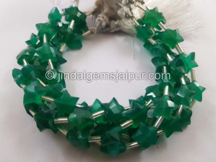 Green Onyx Faceted Star Beads