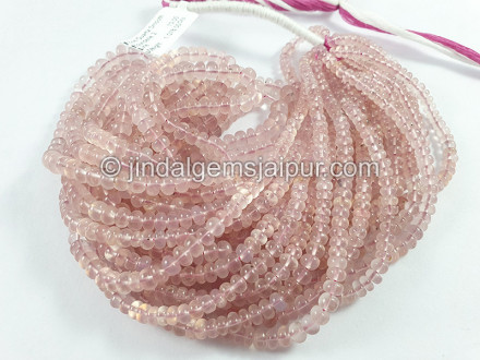 Rose Quartz Smooth Roundelle Shape Small Beads Rose Quartz Smooth Roundelle Shape Small Beads