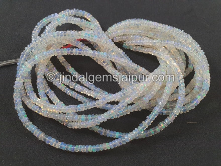 White Ethiopian Opal Smooth Roundelle Beads White Ethiopian Opal Smooth Roundelle Beads