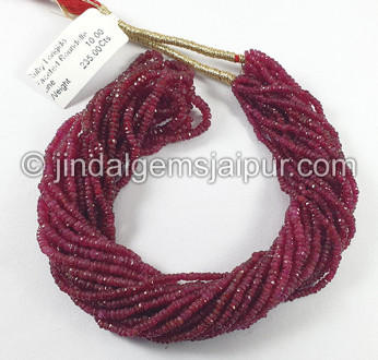 Ruby Longido Faceted Roundelle Shape Beads Ruby Longido Faceted Roundelle Shape Beads