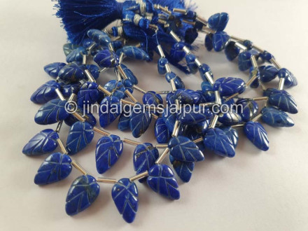 Lapis Carved Leaf Beads