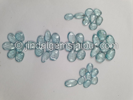 Natural Blue Zircon Rose Cut Slices