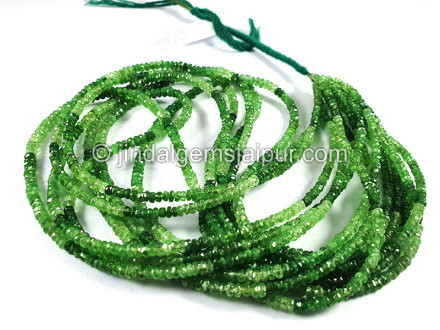 Tsavorite Faceted Roundelle Shape Beads Tsavorite Faceted Roundelle Shape Beads