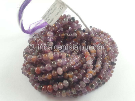 Amethyst Cacoxenite Smooth Roundelle Beads Amethyst Cacoxenite Smooth Roundelle Beads