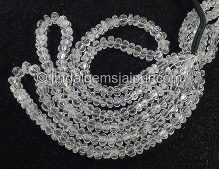 Crystal Quartz Carved Pumpkin Shape Small Beads