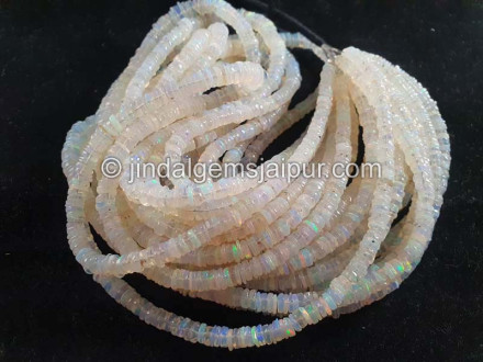 White Ethiopian Opal Smooth Tyre Beads White Ethiopian Opal Smooth Tyre Beads