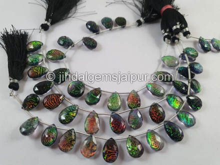 Black Abalone Crystal Big Doublet Faceted Pear Beads Black Abalone Crystal Big Doublet Faceted Pear Beads