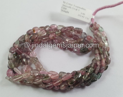 Bi Color Tourmaline Smooth Oval Beads Bi Color Tourmaline Smooth Oval Beads
