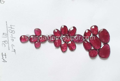 Rhodolite Garnet Rose Cut Slices Rhodolite Garnet Rose Cut Slices